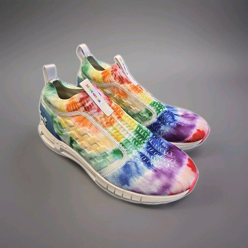 Under Armour HOVR Phantom Slip Tie Dye Shoes Rainbow Men 11 Women 12.5 Athletic